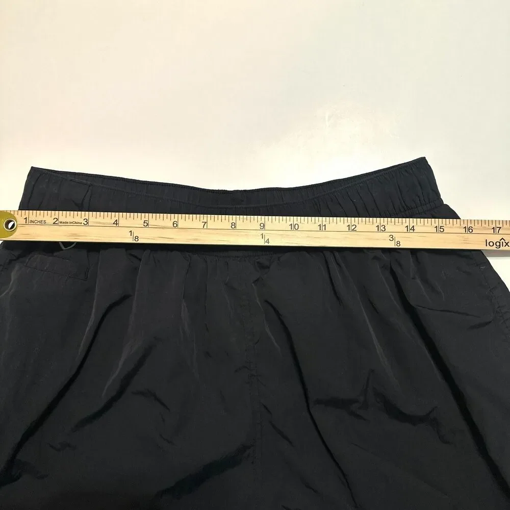 Youngla Joggers Pants Men L Black Nylon Mid Rise Elastic Waistband Pockets
